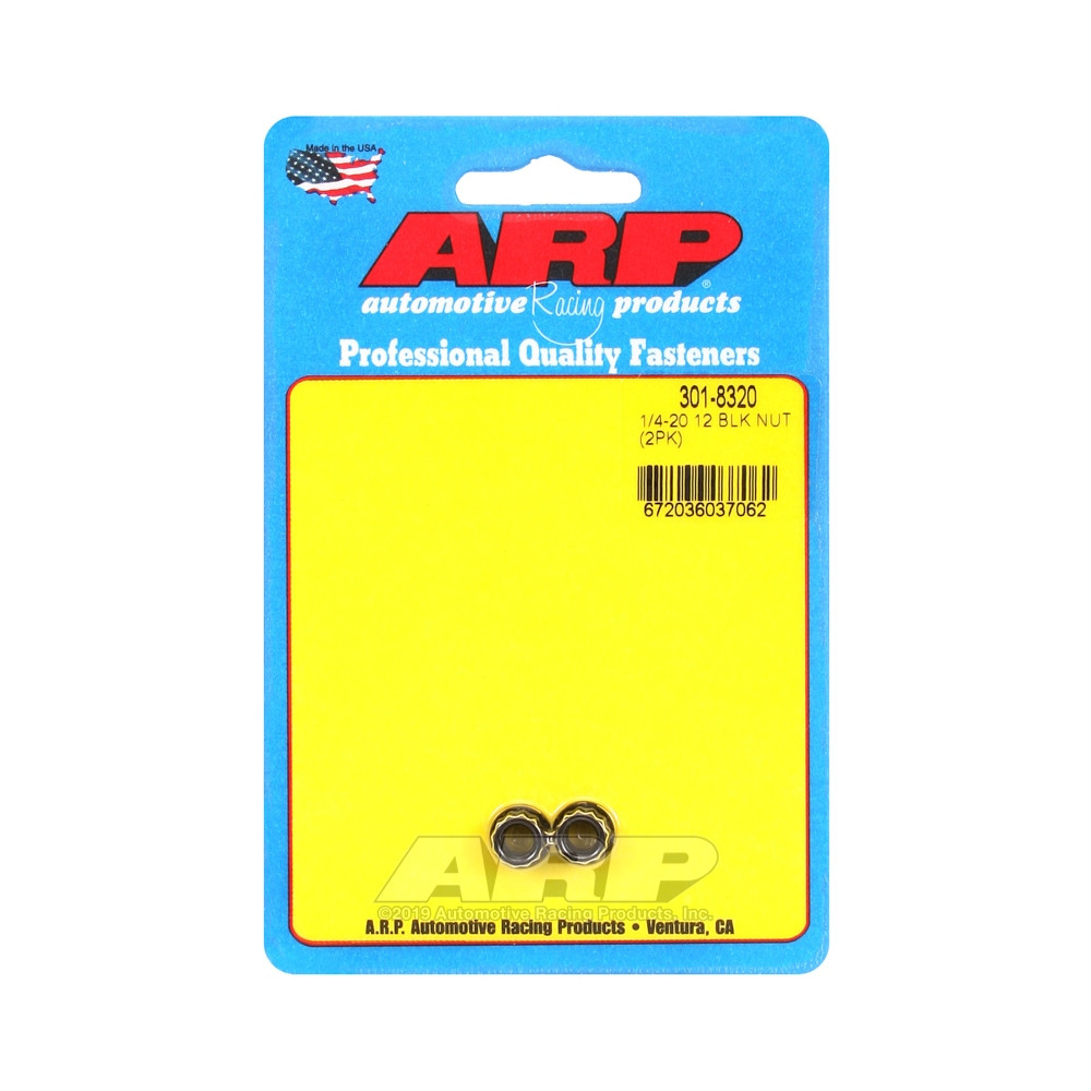 Pack écrous ARP (2) 1/4-20 - Black Oxyde 12 pts - ARP-301-8320 - 301-8320 - 3666618224237