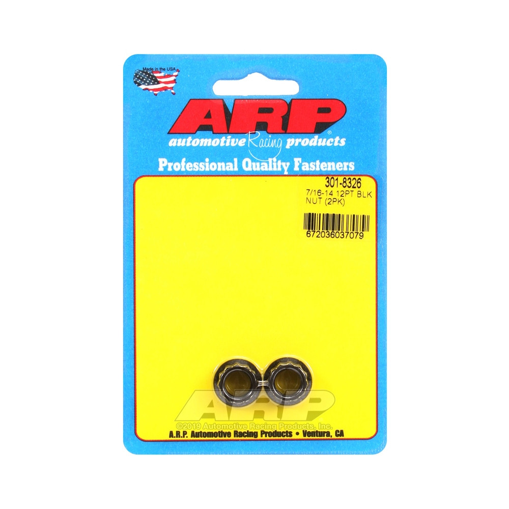 Confezione dadi ARP (2) 7/16-14 - Oxyde nero 12 punti - ARP-301-8326 - 301-8326 - 3666618224299