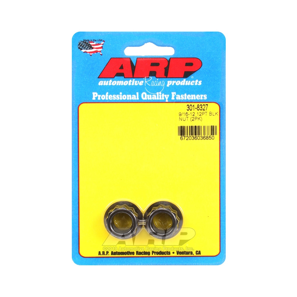 ARP nut pack (2) 9/16-12 - Black Oxyde 12 pts - ARP-301-8327 - 301-8327 - 3666618224305