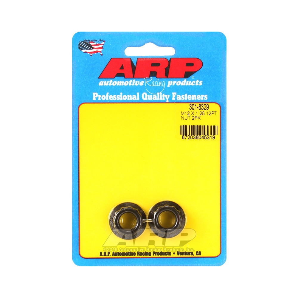 Moer pakket ARP (2) M12 x 1,25 - Zwart Oxyde 12 pts - ARP-301-8329 - 301-8329 - 3666618224329