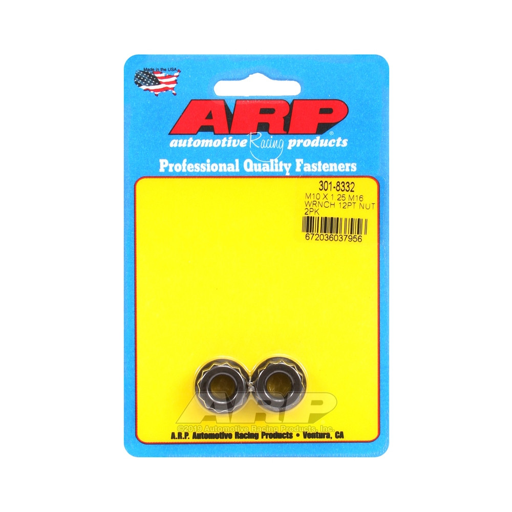 Pack écrous ARP (2) M10 x 1.25 - Black Oxyde 12 pts - ARP-301-8332 - 301-8332 - 3666618224350