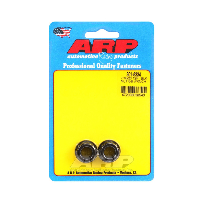 ARP nut pack (2) 7/16-20 - Black Oxyde 12 pts - ARP-301-8334 - 301-8334 - 3666618224374