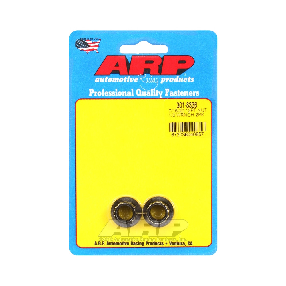 Set moeren ARP (2) 7/16-20 - Zwart Oxyde 12 pts - ARP-301-8336 - 301-8336 - 3666618224398