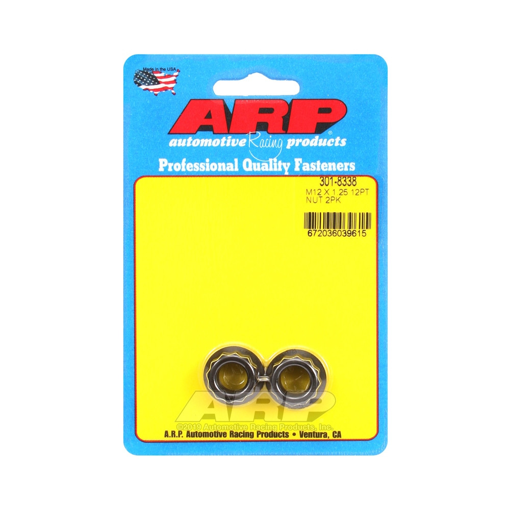 Pack écrous ARP (2) M12 x 1.25 - Black Oxyde 12 pts - ARP-301-8338 - 301-8338 - 3666618224404
