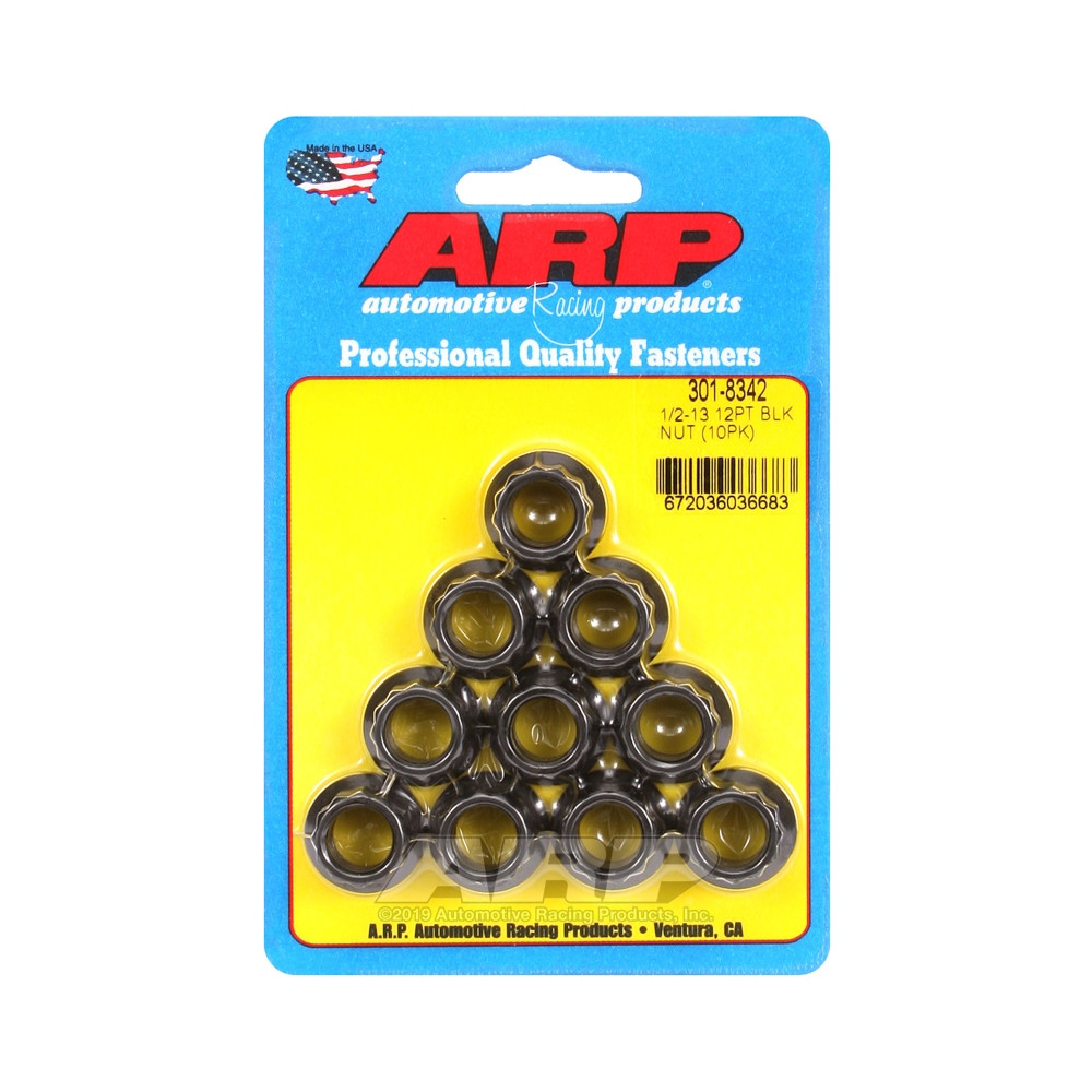 Pack ARP nuts (10) 1/2-13 - Black Oxyde 12 pts - ARP-301-8342 - 301-8342 - 3666618224442