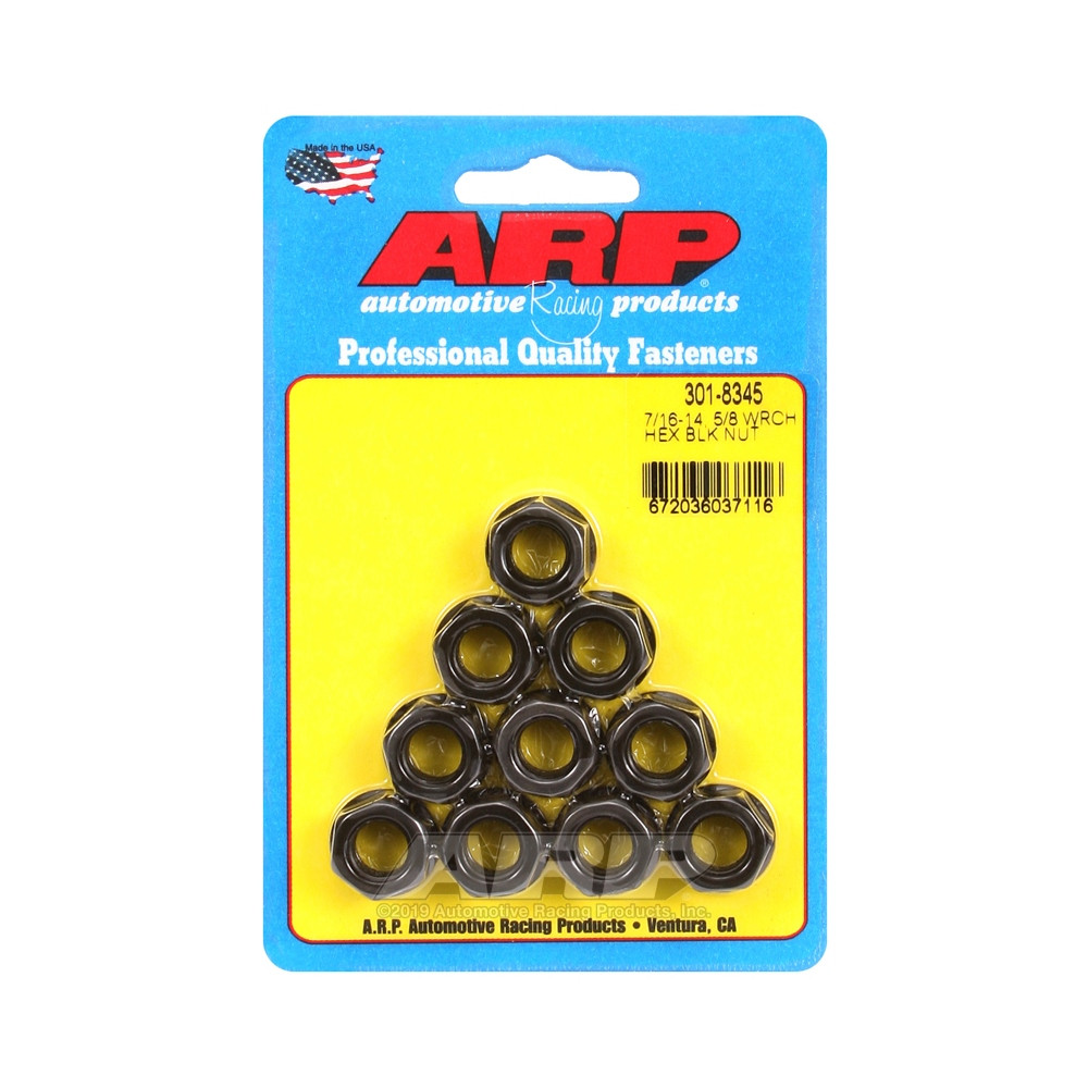 Set de piulițe ARP (10) 7/16-14 – Hexagonale, oxidate negru - ARP-301-8345 - 301-8345 - 3666618224473