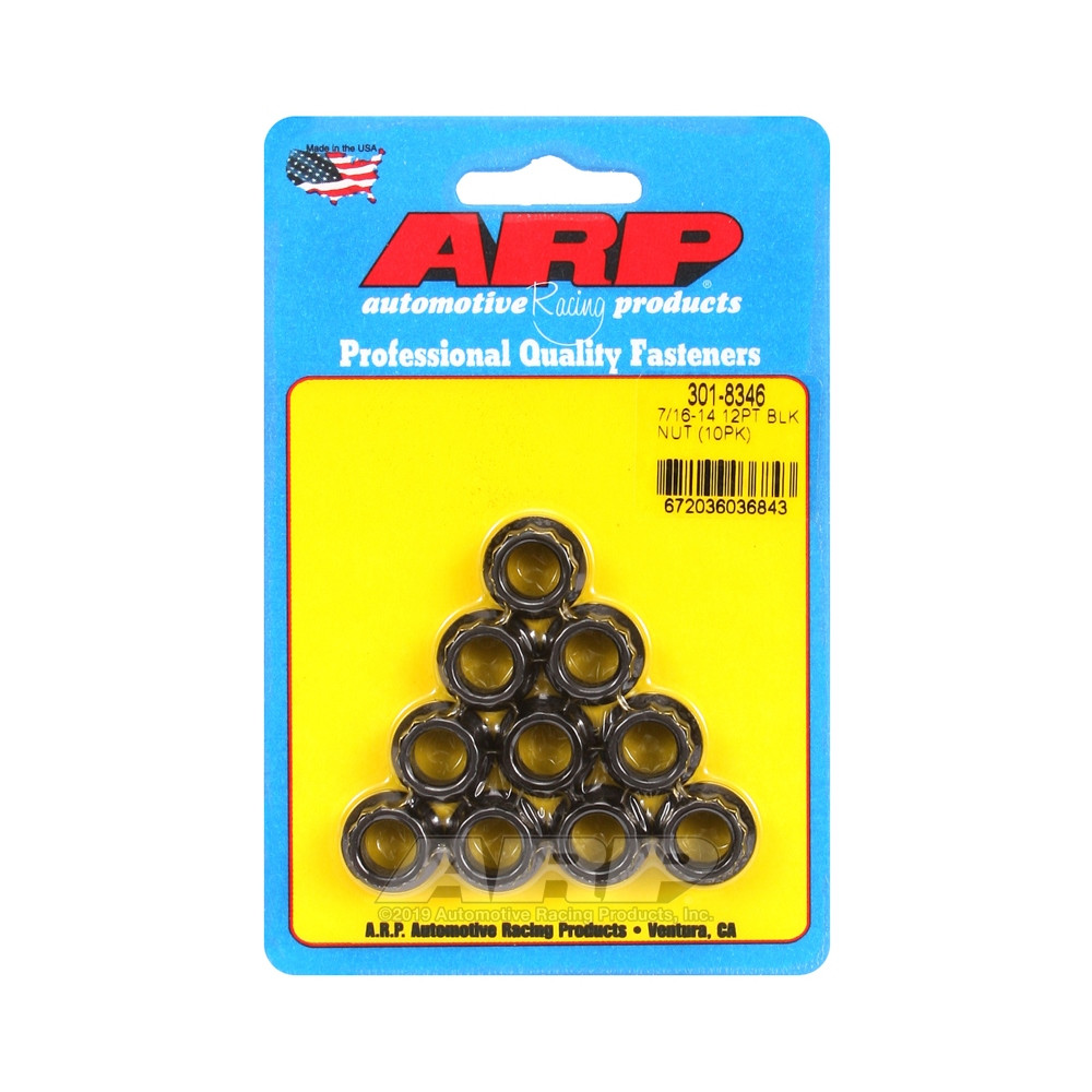 Confezione di dadi ARP (10) 7/16-14 - Oxyde nero 12 punti - ARP-301-8346 - 301-8346 - 3666618224480