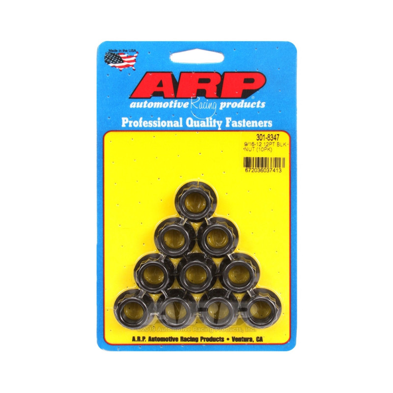 Confezione di dadi ARP (10) 9/16-12 - Oxyde nero 12 punti - ARP-301-8347 - 301-8347 - 3666618224497