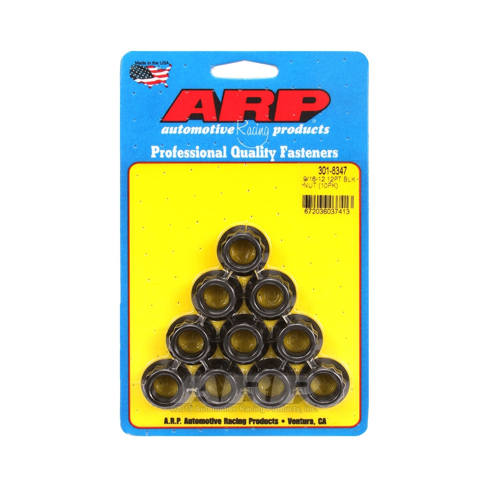 Pakje moeren ARP (10) 9/16-12 - Zwart Oxyde 12 pts - ARP-301-8347 - 301-8347 - 3666618224497