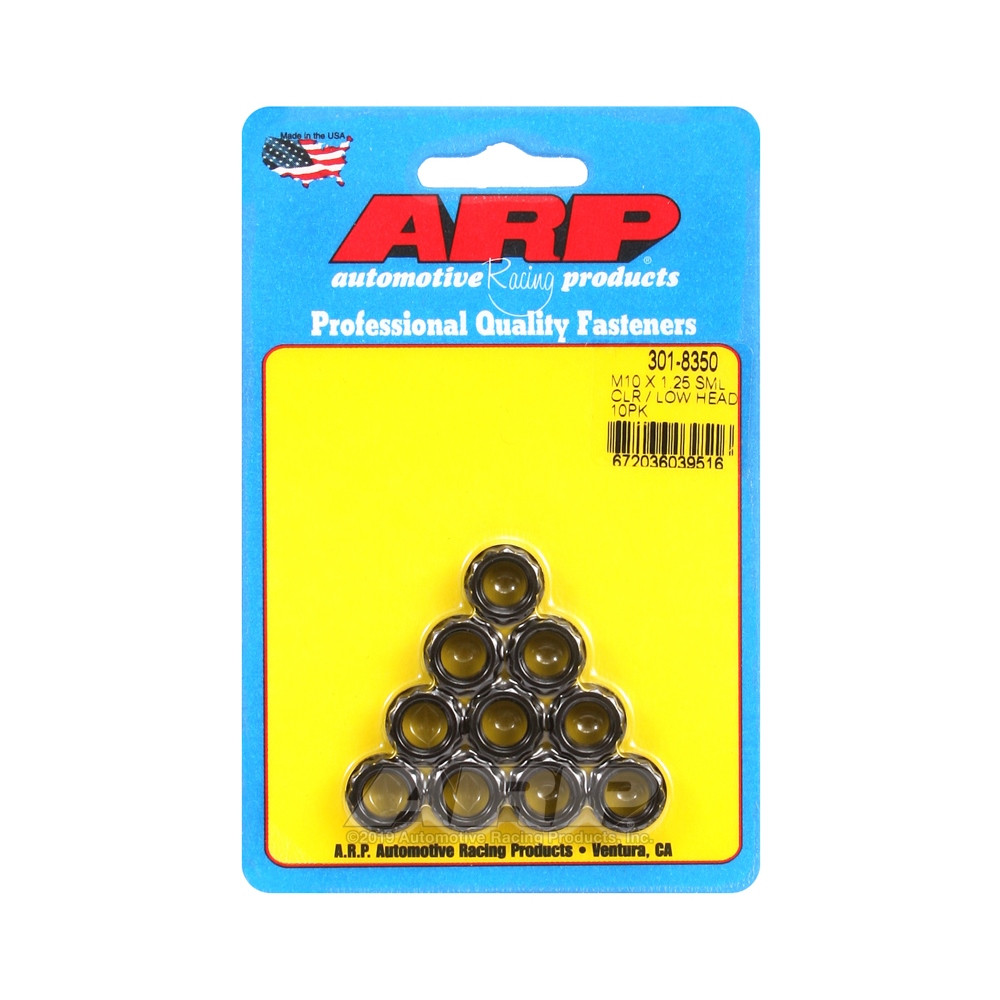 ARP Nuts Pack (10) M10 x 1.25 - Black Oxyde 12 pts - ARP-301-8350 - 301-8350 - 3666618224510
