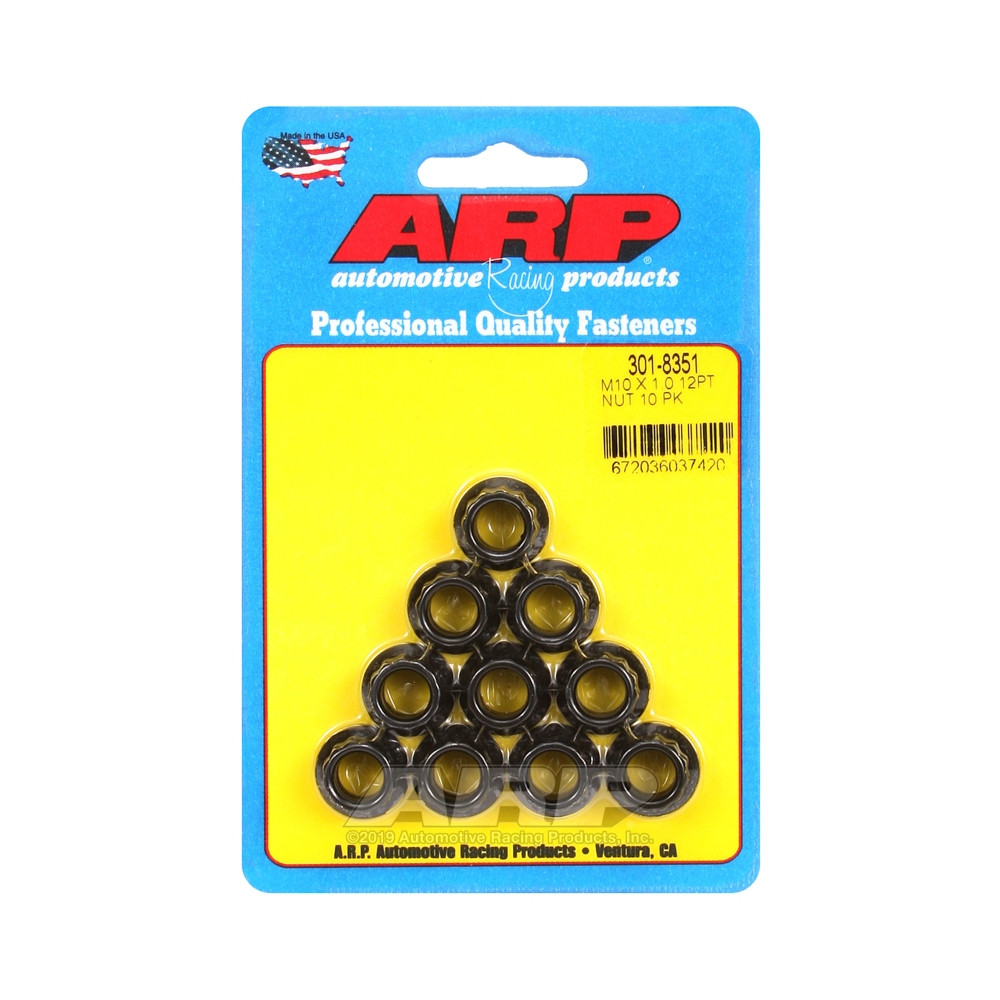 Set de piulițe ARP (10) M10 x 1,00 – Oxid negru, 12 puncte - ARP-301-8351 - 301-8351 - 3666618224527