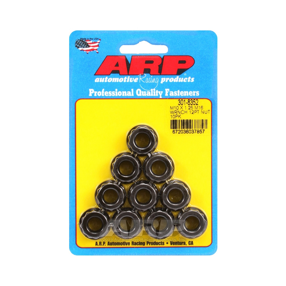 Confezione dadi ARP (10) M10 x 1,25 - Nero Oxyde 12 pts - ARP-301-8352 - 301-8352 - 3666618224534