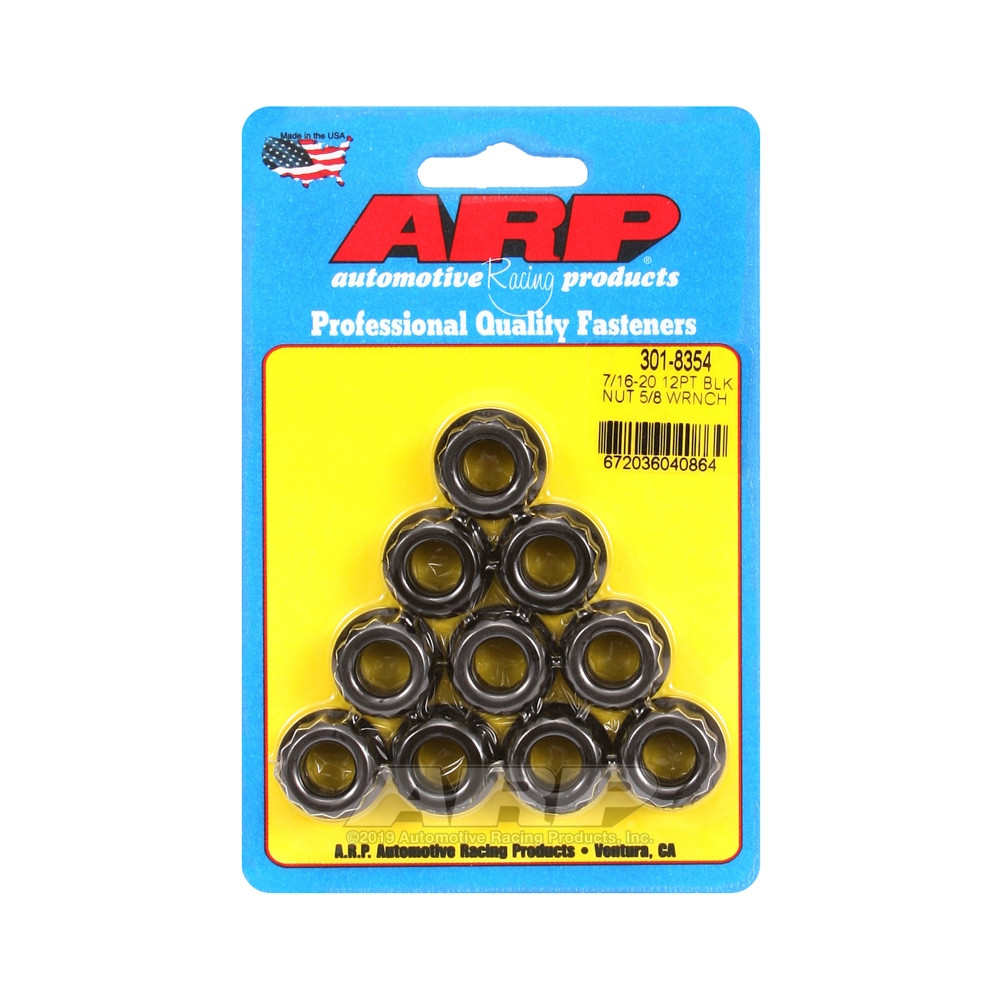 Confezione dadi ARP (10) 7/16-20 - Black Oxyde 12 pts - ARP-301-8354 - 301-8354 - 3666618224558