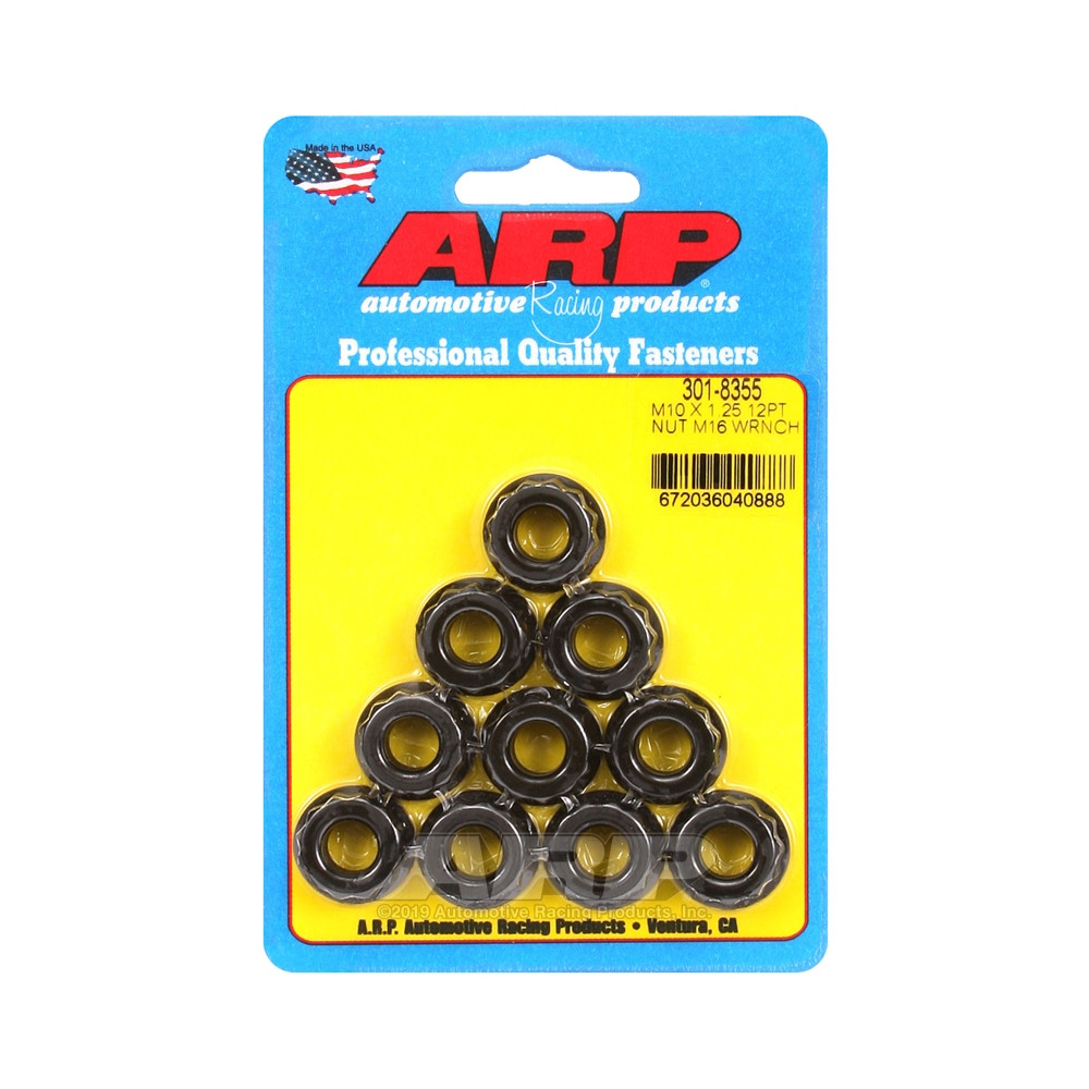 Set de piulițe ARP (10) M10 x 1,25 – Oxid negru, 12 puncte - ARP-301-8355 - 301-8355 - 3666618224565