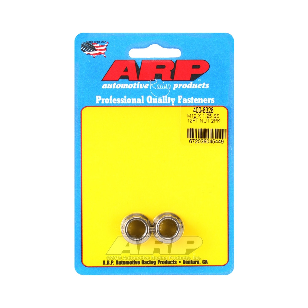 ARP nuts pack (2) M12 x 1.25 - Stainless steel 12 pts - ARP-400-8328 - 400-8328 - 3666618224879