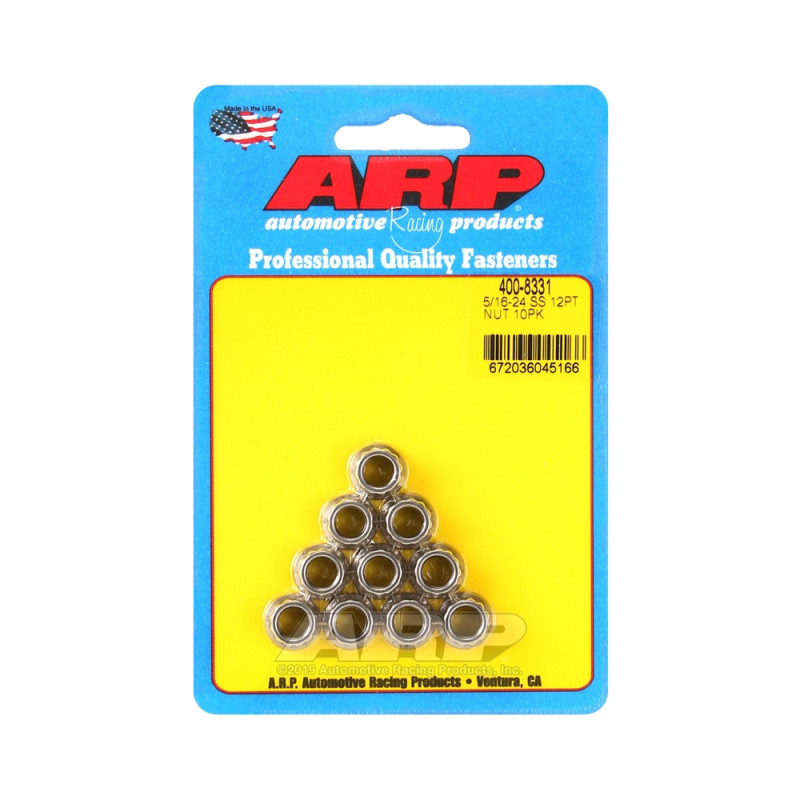 Confezione dadi ARP (10) 5/16-24 - Acciaio inox 12 pz. - ARP-400-8331 - 400-8331 - 3666618224893