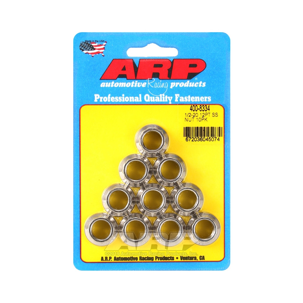 Pack écrous ARP (10) 1/2-20 - Inox 12 pts - ARP-400-8334 - 400-8334 - 3666618224923