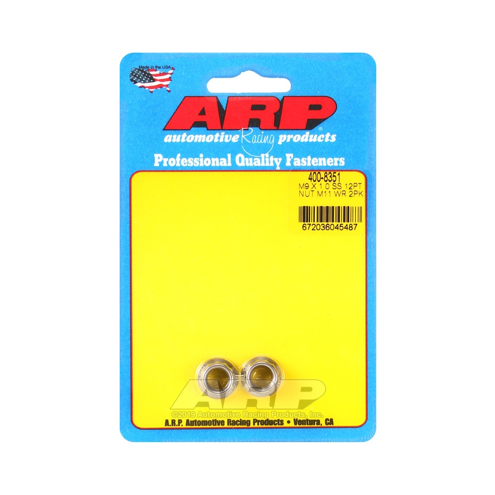 Pack écrous ARP (2) M9 x 1.00 - Inox 12 pts - ARP-400-8351 - 400-8351 - 3666618225043