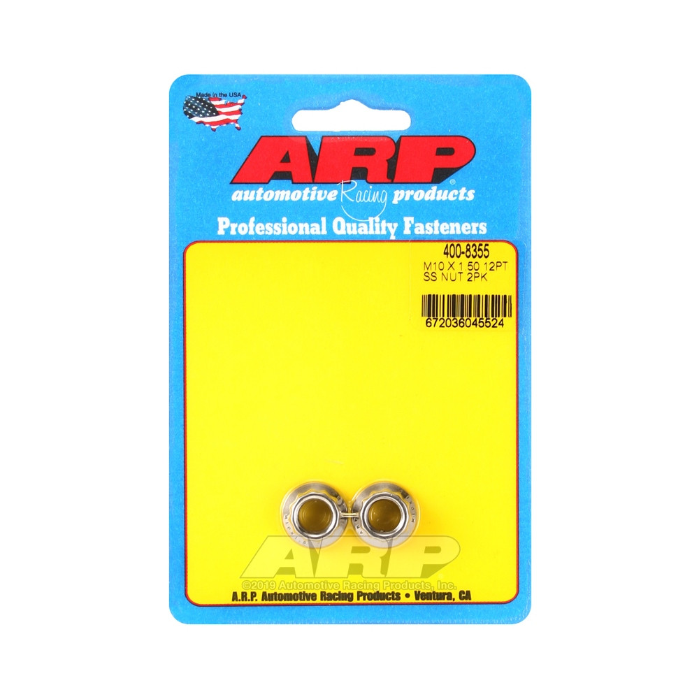 Confezione di dadi ARP (2) M10 x 1,50 - Acciaio inox 12 pts - ARP-400-8355 - 400-8355 - 3666618225074
