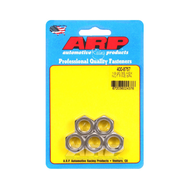 Confezione dadi ARP (5) 1/2-20 - Acciaio inox esagonale - ARP-400-8757 - 400-8757 - 3666618225968
