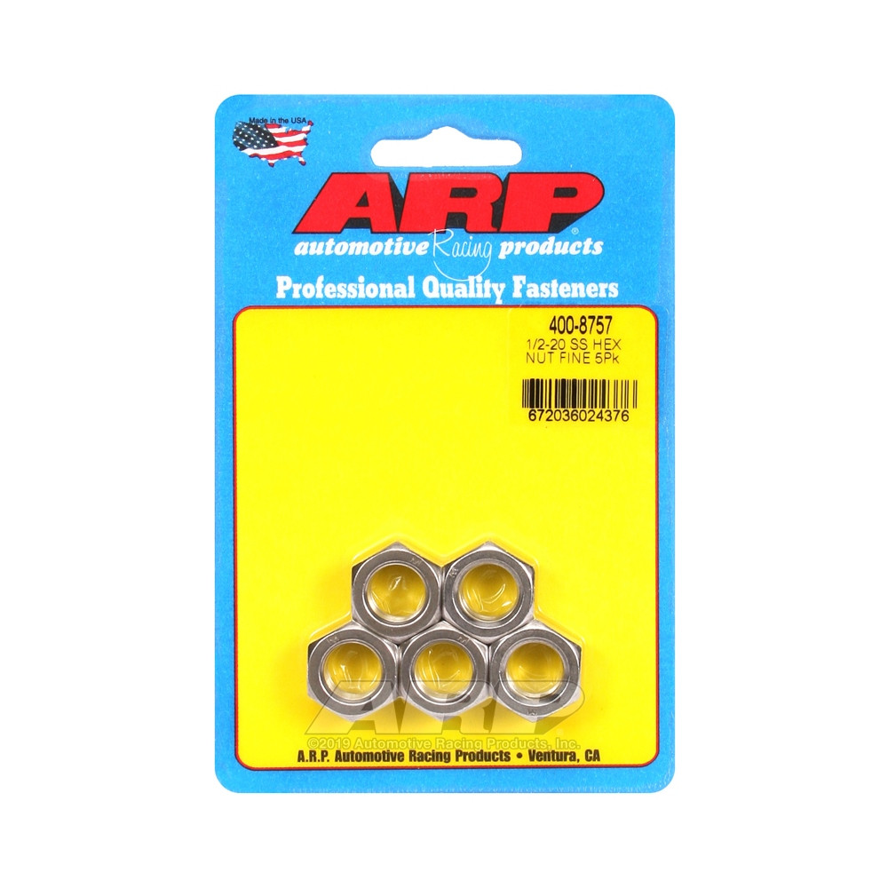 Confezione dadi ARP (5) 1/2-20 - Acciaio inox esagonale - ARP-400-8757 - 400-8757 - 3666618225968