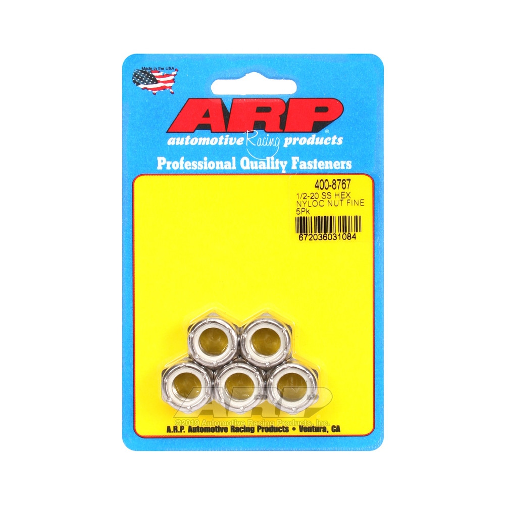 Pack écrous ARP (5) 1/2-20 - Inox Nyloc Hex - ARP-400-8767 - 400-8767 - 3666618226026