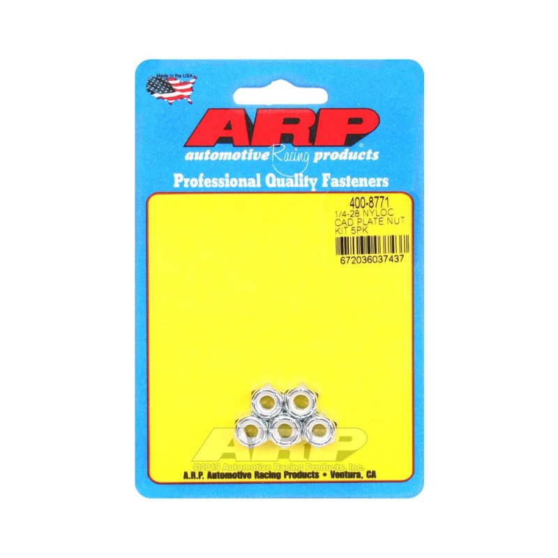 ARP nut pack (5) 1/4-28 - Cad Palted Nyloc Hex - ARP-400-8771 - 400-8771 - 3666618226040