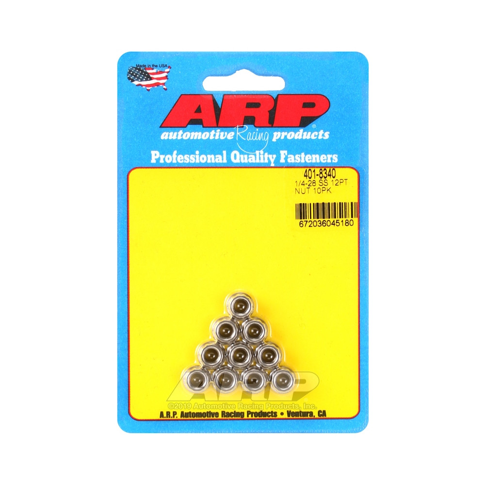 Pack écrous ARP (10) 1/4-20 - Inox 12 pts - ARP-401-8340 - 401-8340 - 3666618226293