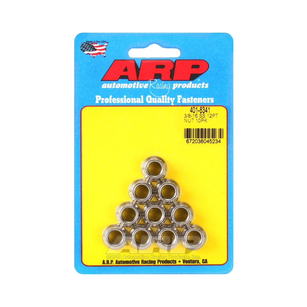Pack écrous ARP (10) 3/8-16 - Inox 12 pts - ARP-401-8341 - 401-8341 - 3666618226309