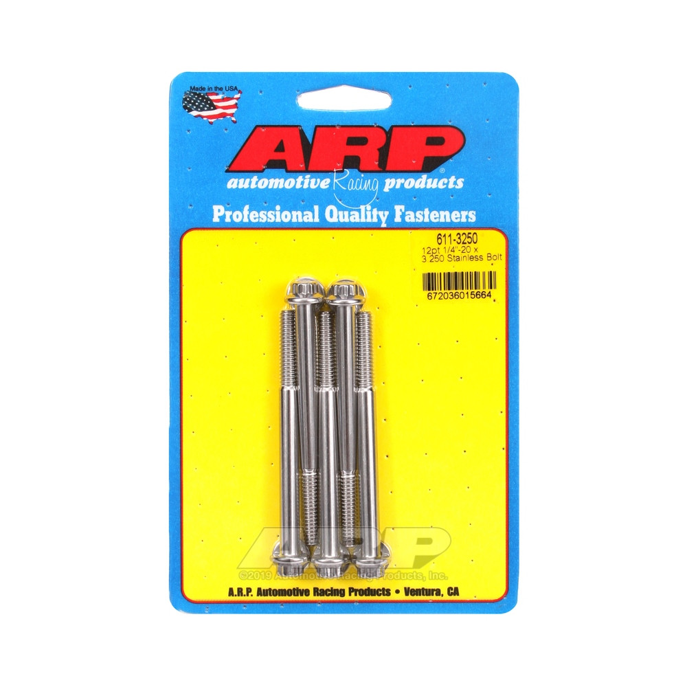 Universal Bolt ARP 1/4-20 - Stainless Steel 12 Pts x5 - ARP-611-3250 - 611-3250 - 3666618170770