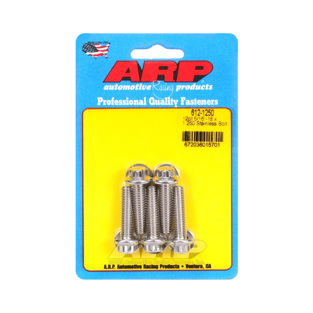 Universal Bolt ARP 5/16-18 - Stainless Steel 12 Pts x5 - ARP-612-1250 - 612-1250 - 3666618190839