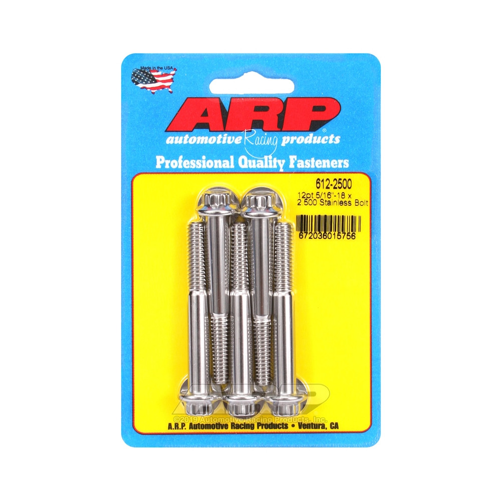 Bullone universale ARP 5/16-18 - Acciaio inox 12 punti x5 - ARP-612-2500 - 612-2500 - 3666618190884