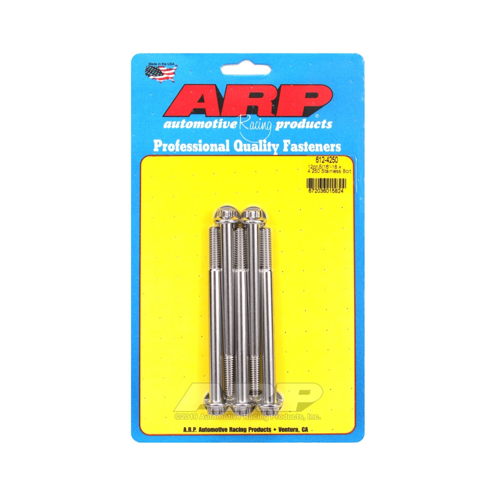 Universal Bolt ARP 5/16-18 - Stainless Steel 12 Pts x5 - ARP-612-4250 - 612-4250 - 3666618190952