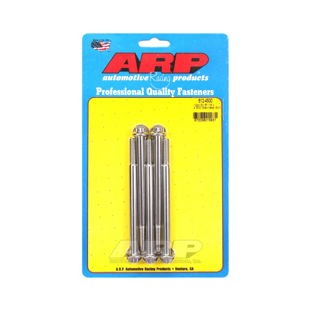Universal Bolt ARP 5/16-18 - Stainless Steel 12 Pts x5 - ARP-612-4500 - 612-4500 - 3666618190969
