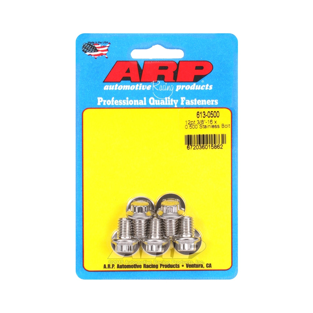 Șuruburi și piulițe universale ARP cu cap mic 3/8-16 – Oțel inoxidabil, 12 bucăți x 5 - ARP-613-0500 - 613-0500 - 3666618190990