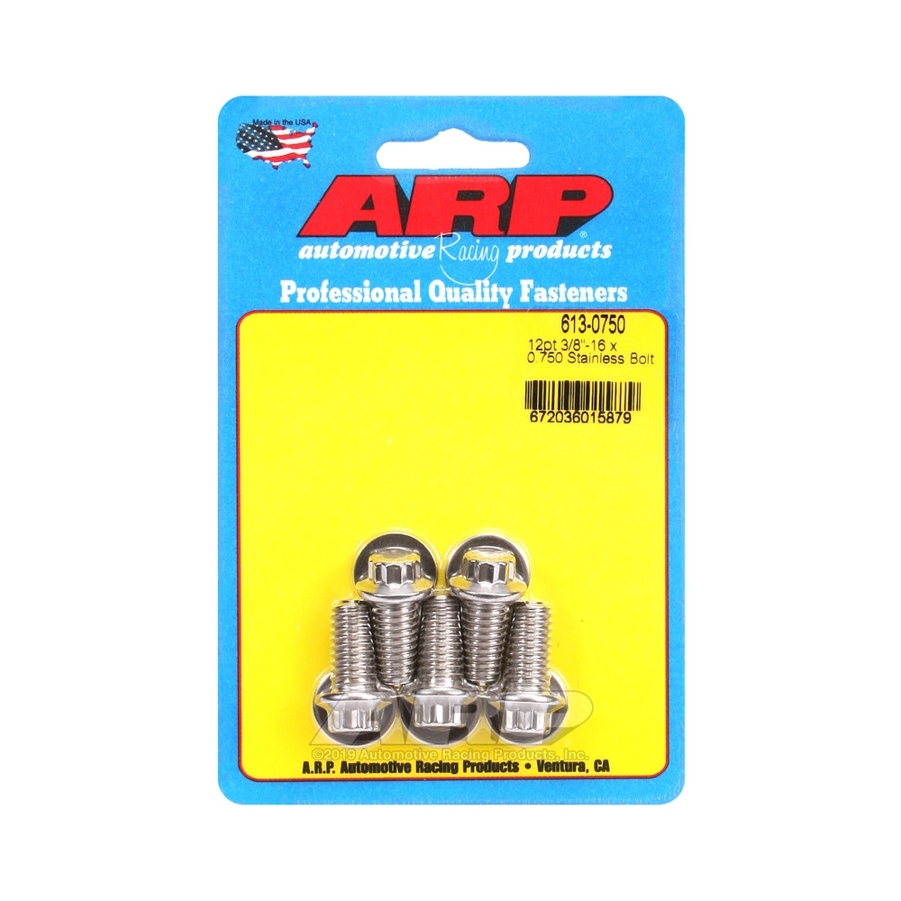Universele bouten ARP kleine kop 3/8-16 - Roestvast staal 12 st x5 - ARP-613-0750 - 613-0750 - 3666618191003