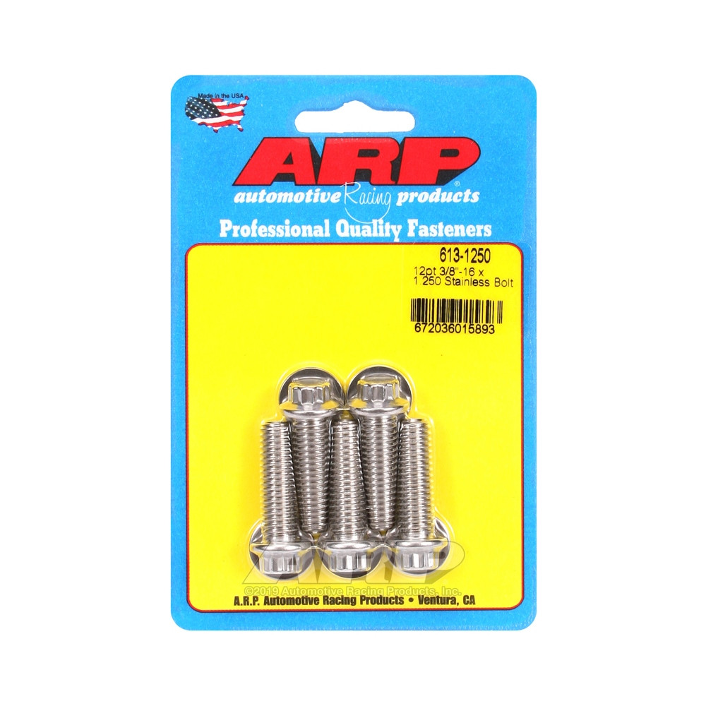 Universele bouten ARP kleine kop 3/8-16 - Roestvast staal 12 st x5 - ARP-613-1250 - 613-1250 - 3666618191027