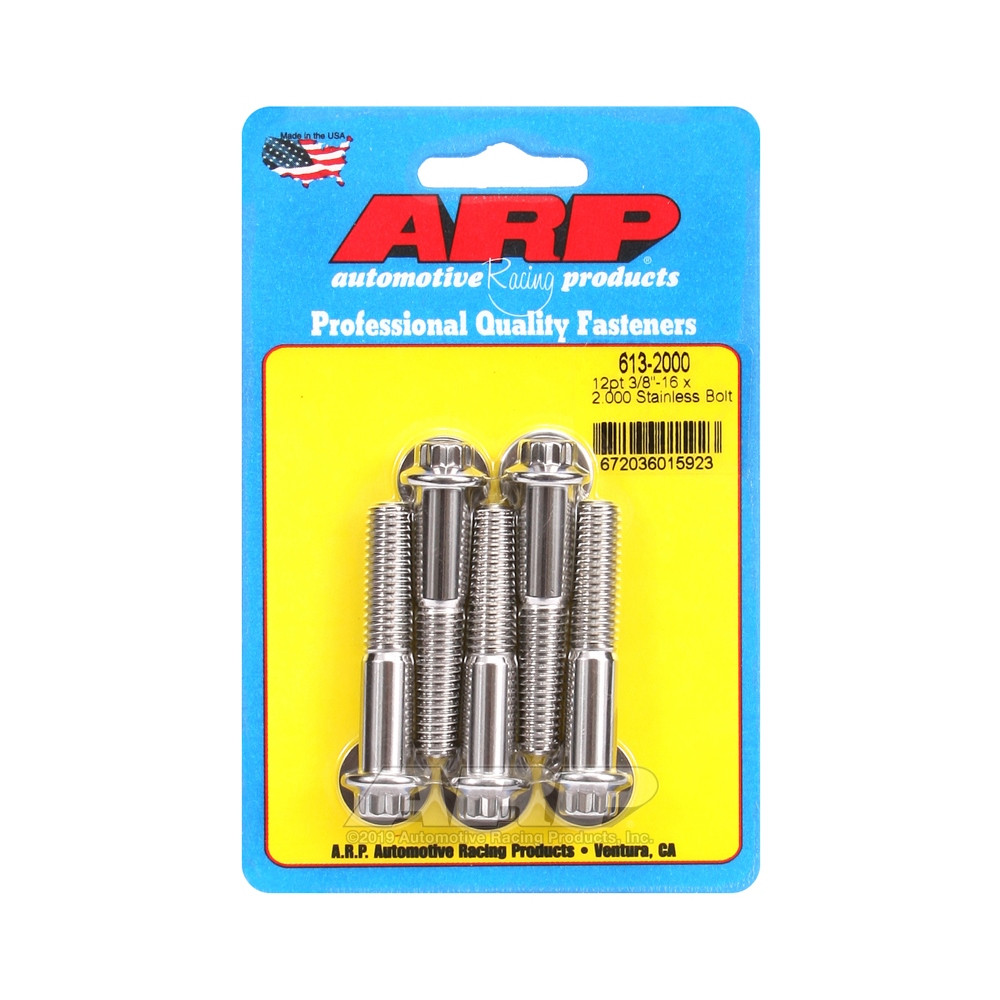 Universele bouten ARP kleine kop 3/8-16 - Roestvast staal 12 st x5 - ARP-613-2000 - 613-2000 - 3666618191058