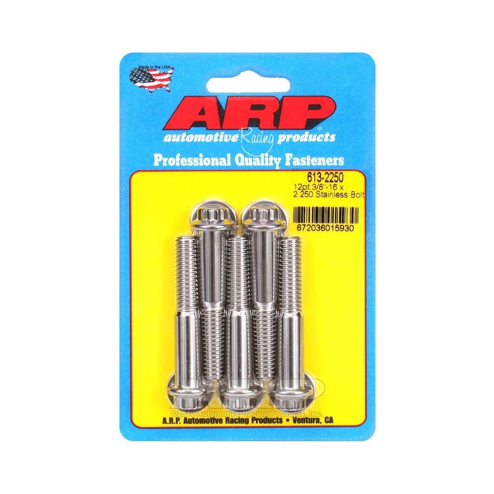 Universele bouten ARP kleine kop 3/8-16 - Roestvast staal 12 st x5 - ARP-613-2250 - 613-2250 - 3666618191065