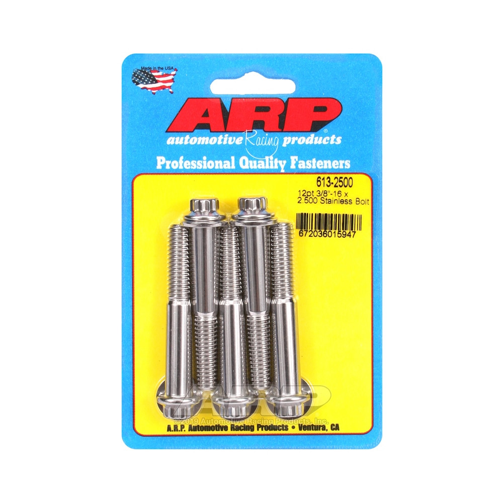 Universele bouten ARP kleine kop 3/8-16 - Roestvast staal 12 st x5 - ARP-613-2500 - 613-2500 - 3666618191072