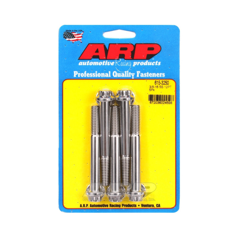ARP Universal Head Bolt STD 3/8-16 - Stainless Steel 12 Pts x5 - ARP-615-3250 - 615-3250 - 3666618191430
