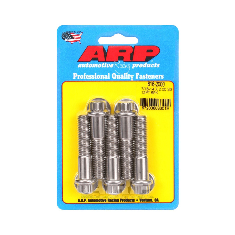 Universal Bolt ARP 7/16-14 - Stainless Steel 12 Pts x5 - ARP-616-2000 - 616-2000 - 3666618191492