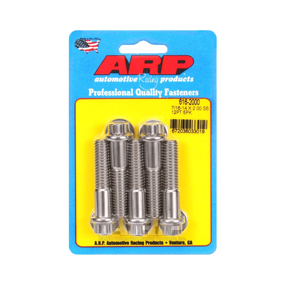 Universal Bolt ARP 7/16-14 - Stainless Steel 12 Pts x5 - ARP-616-2000 - 616-2000 - 3666618191492