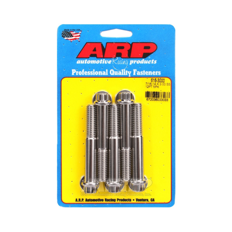Bullone universale ARP 7/16-14 - Acciaio inox 12 pts x5 - ARP-616-3000 - 616-3000 - 3666618191539