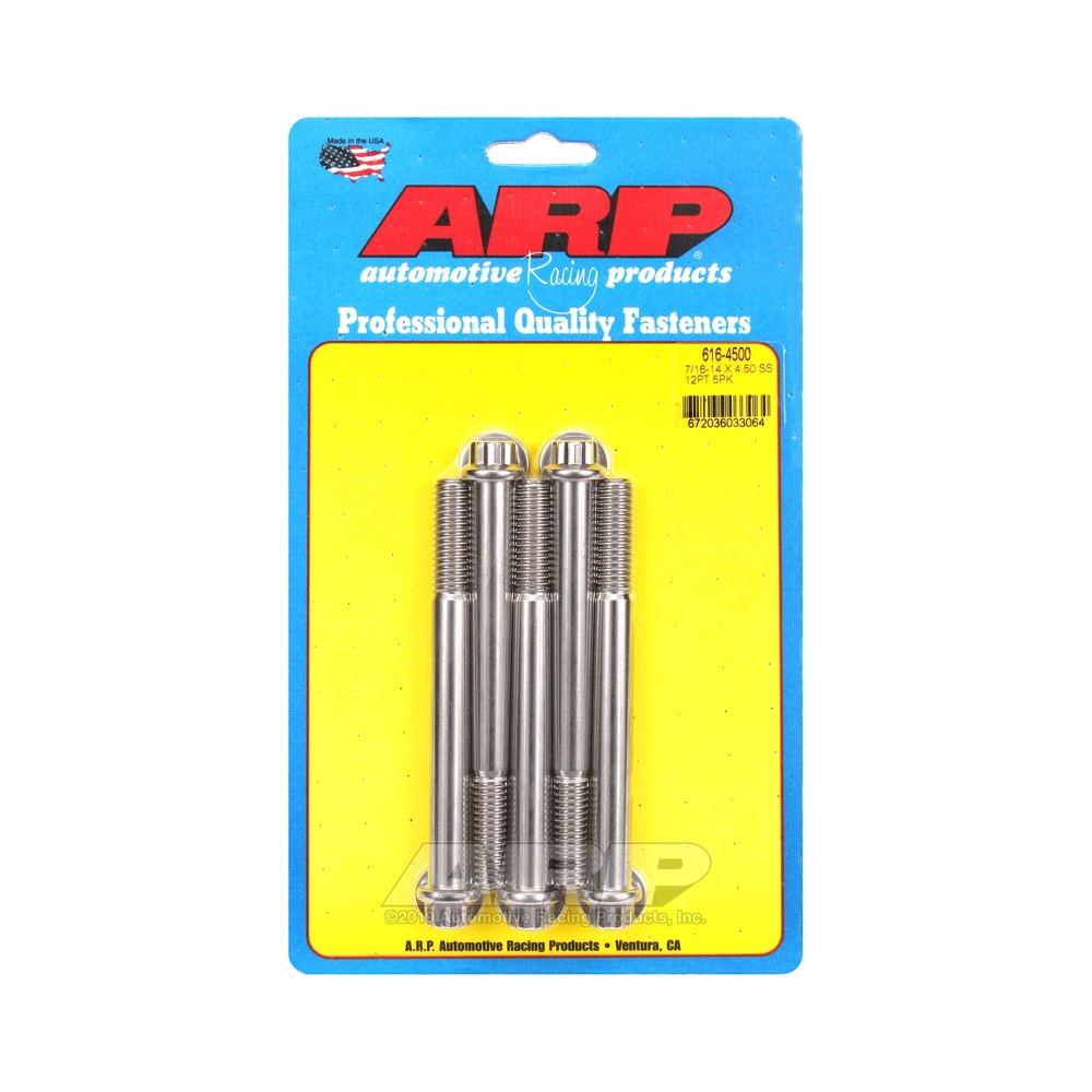 Bullone universale ARP 7/16-14 - Acciaio inox 12 pts x5 - ARP-616-4500 - 616-4500 - 3666618191591