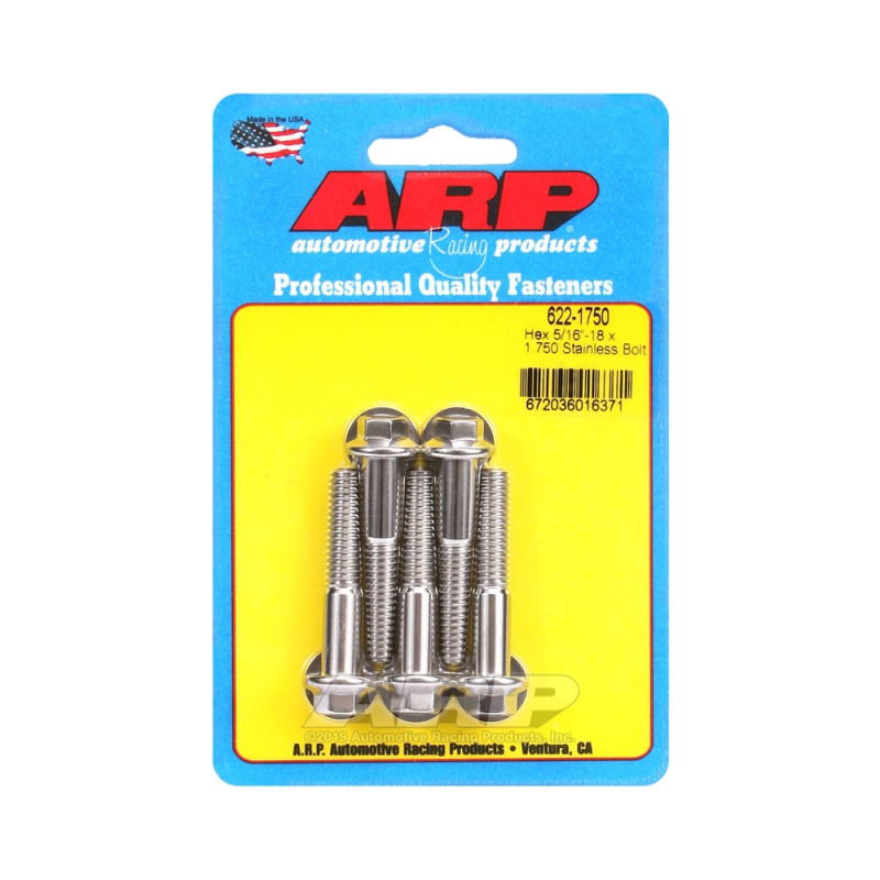Universal Bolt ARP 5/16-18 - Stainless Hex x5 - ARP-622-1750 - 622-1750 - 3666618192062