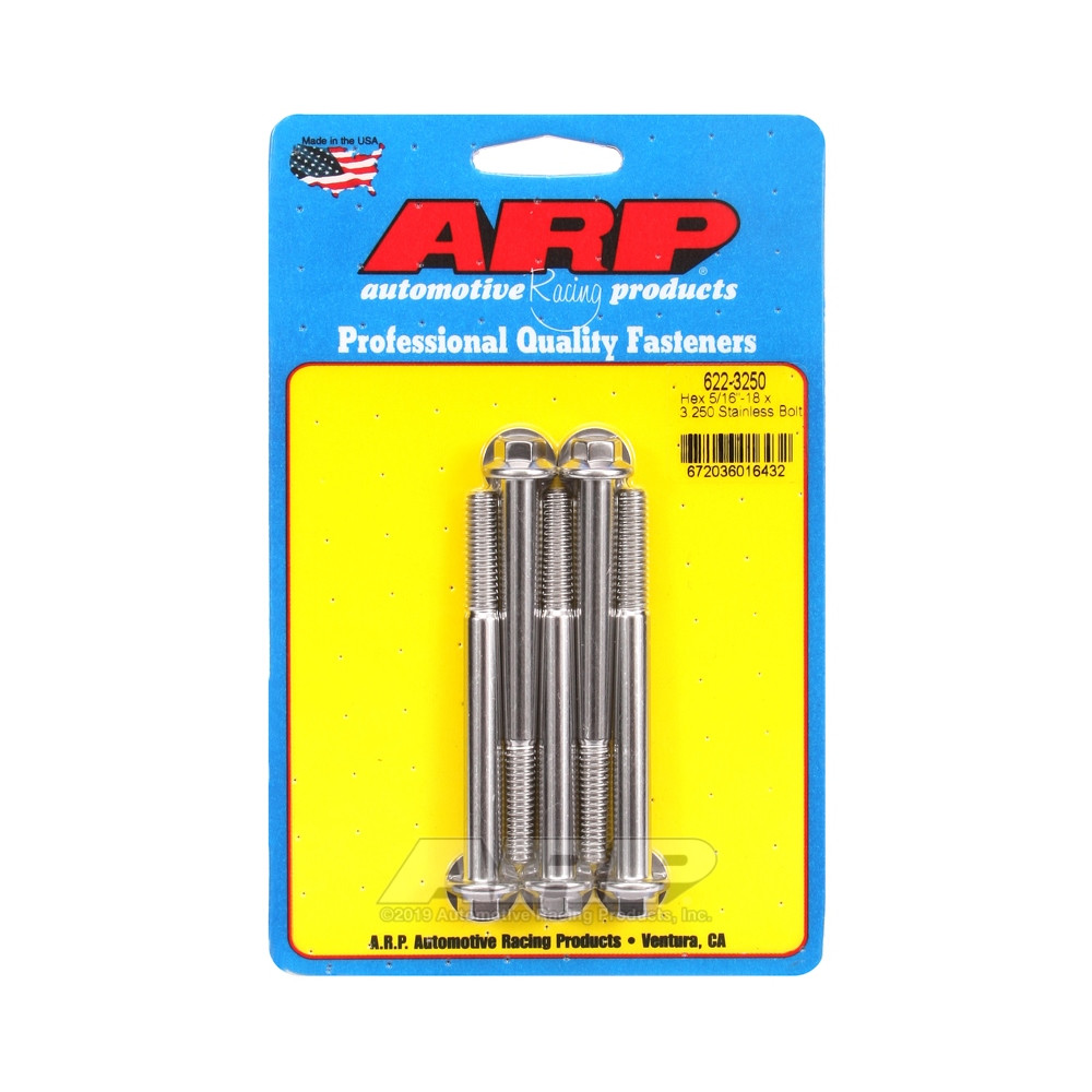 Universal Bolt ARP 5/16-18 - Stainless Hex x5 - ARP-622-3250 - 622-3250 - 3666618192123