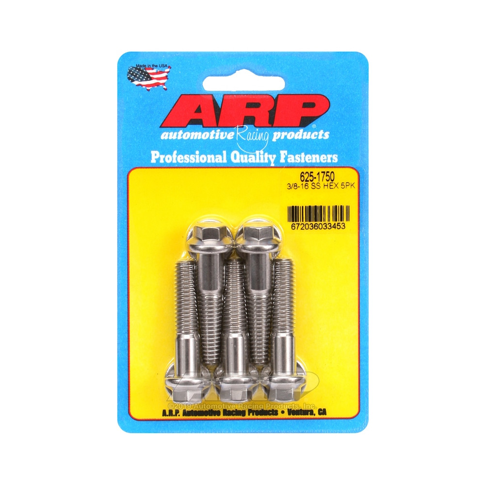 Universele bouten ARP STD kop 3/8-16 - Roestvast staal Zeskant x5 - ARP-625-1750 - 625-1750 - 3666618192581