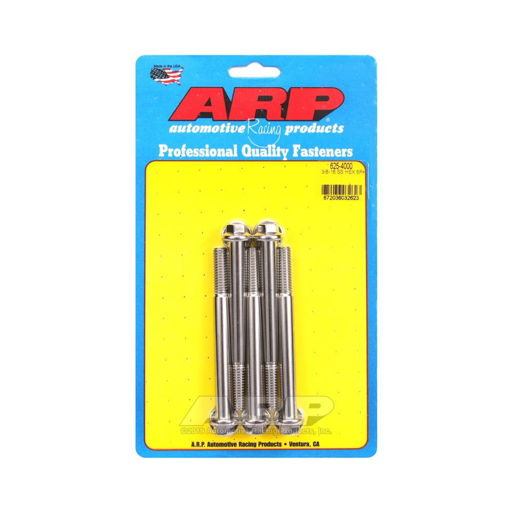 Șuruburi și piulițe universale ARP cu cap STD 3/8-16 – Oțel inoxidabil, cap hexagonal, x5 - ARP-625-4000 - 625-4000 - 3666618192673