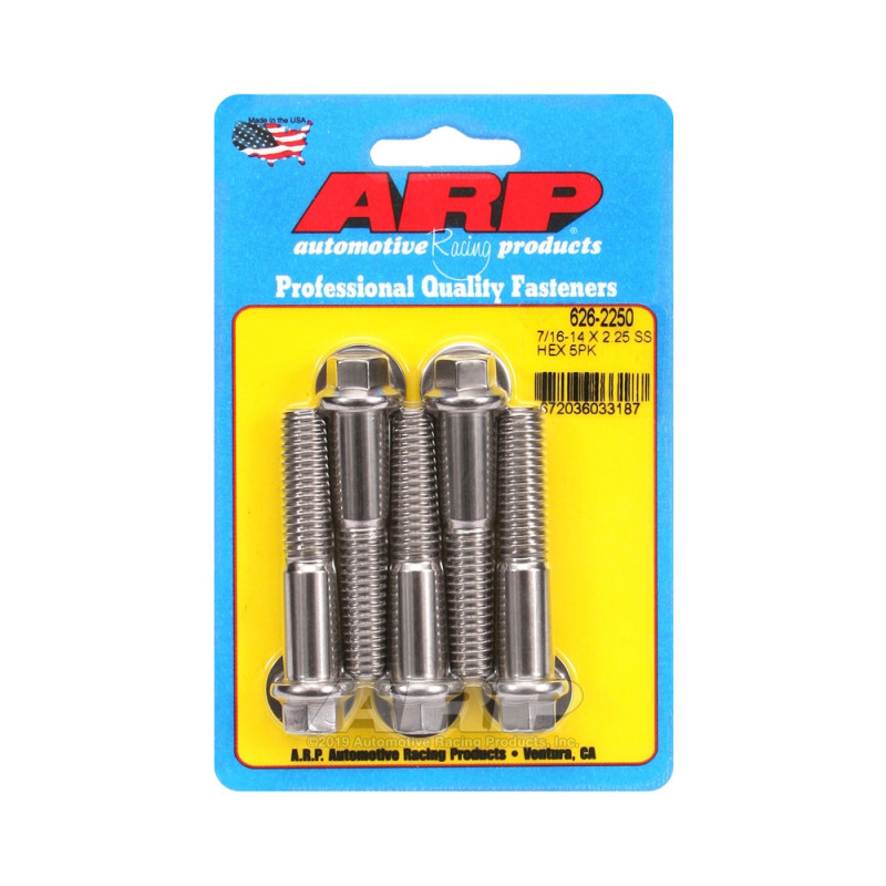 Universal Bolt ARP 7/16-14 - Stainless Hex x5 - ARP-626-2250 - 626-2250 - 3666618192710